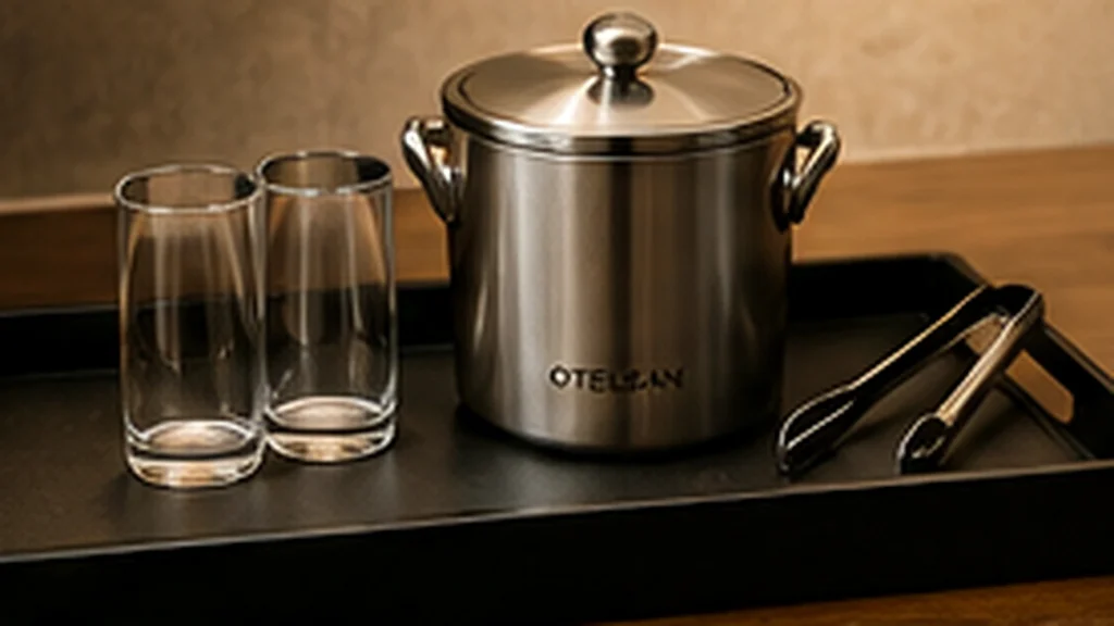 Hotel beverage organiser with glasses and service accessories