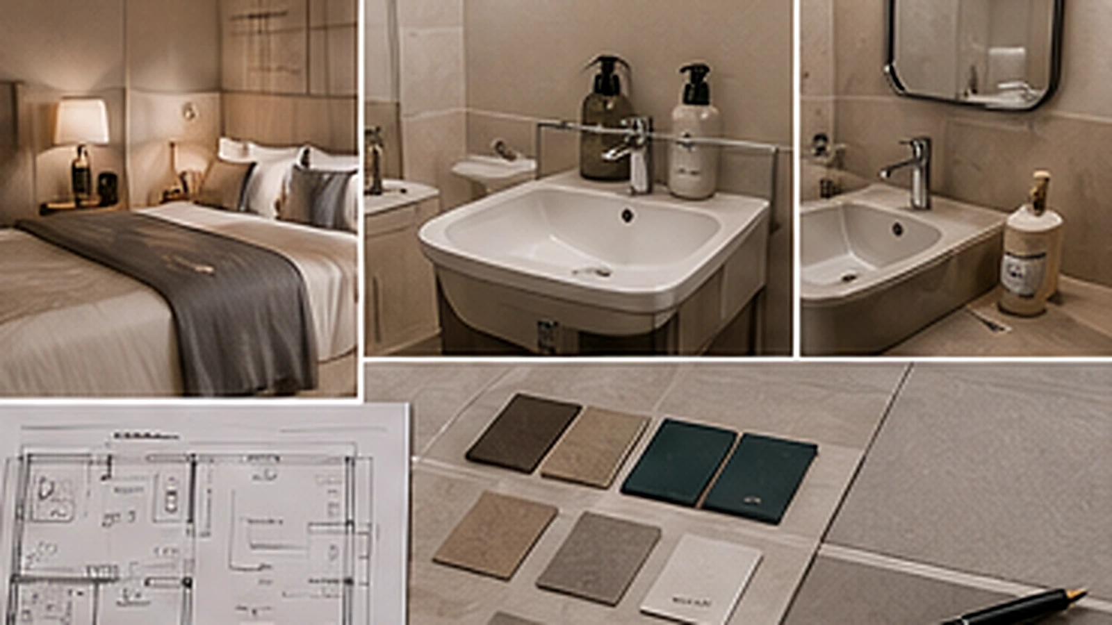 Professional premium hotel mock-up guest room with coordinated equipment