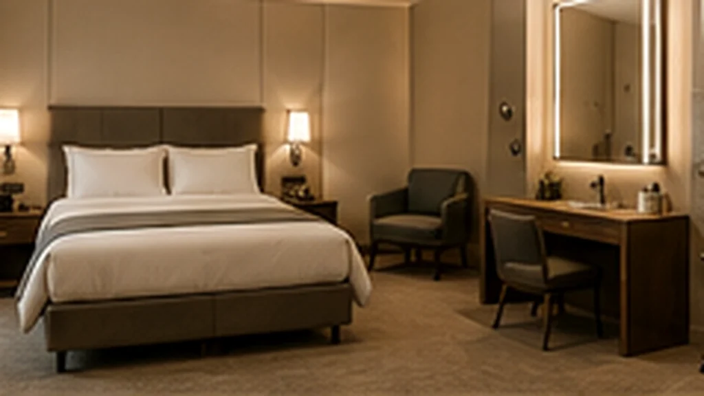Hotel mock-up bathroom and guest room equipment coordination